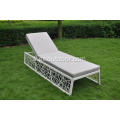 Chaise longue de jardin en aluminium à tissage en poudre